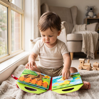 Montessori Farm Busy Book with Finger Puppets