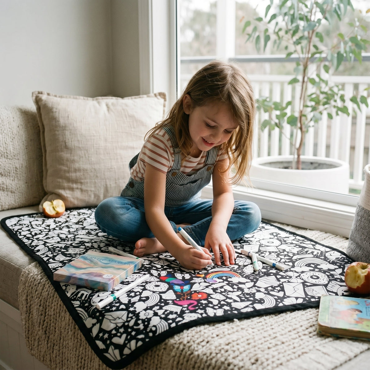 DIY Coloring Blanket with Fabric Markers