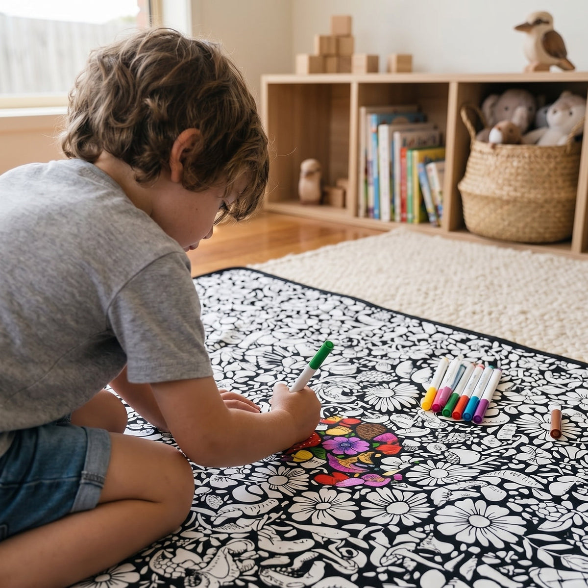 DIY Coloring Blanket with Fabric Markers
