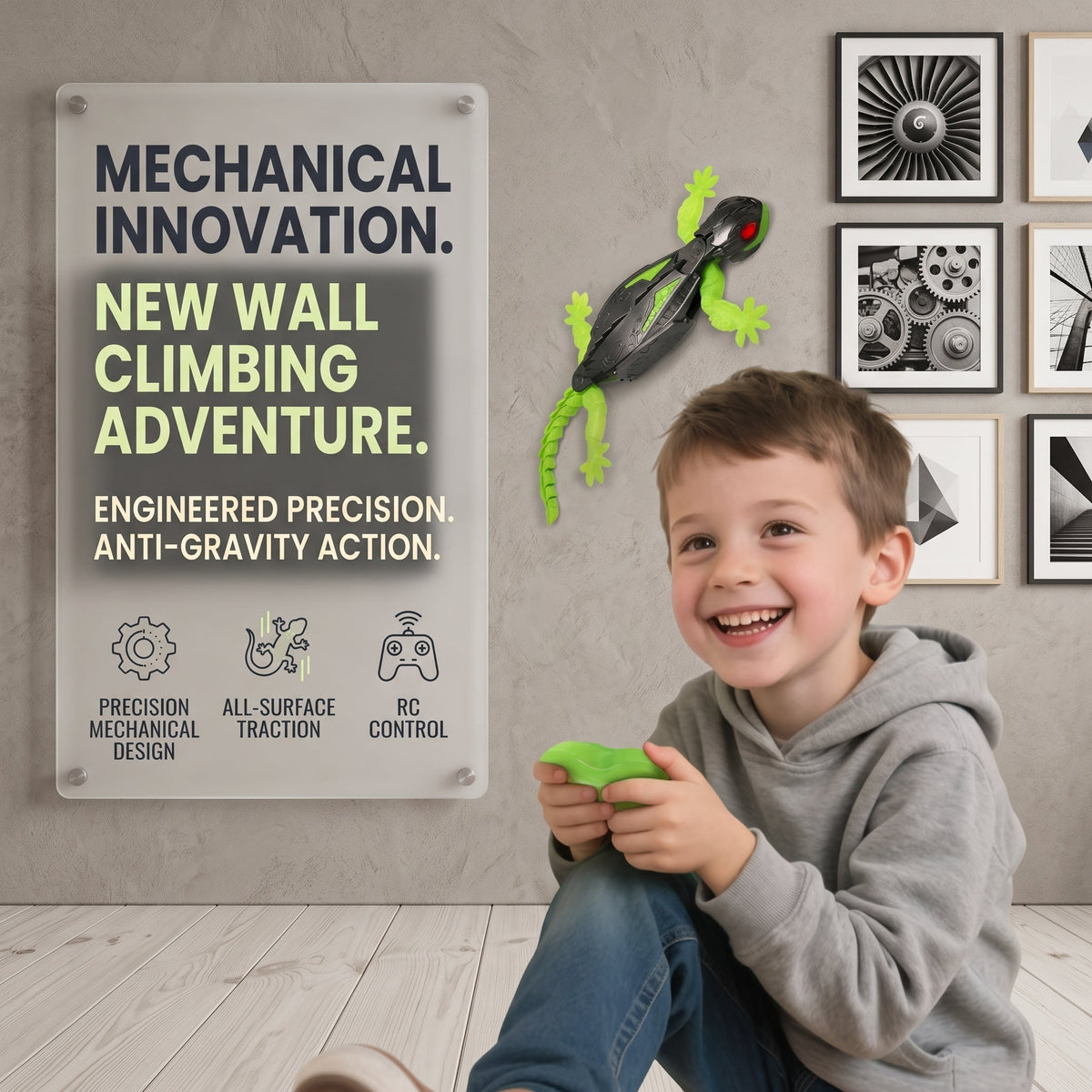 RC Wall Climbing Gecko Toy for Kids