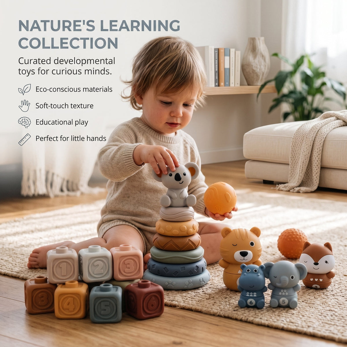 Koala Montessori Stacking & Teething Set