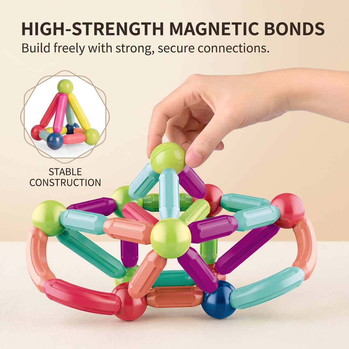 Magnetic Building Sticks & Balls Set for Kids