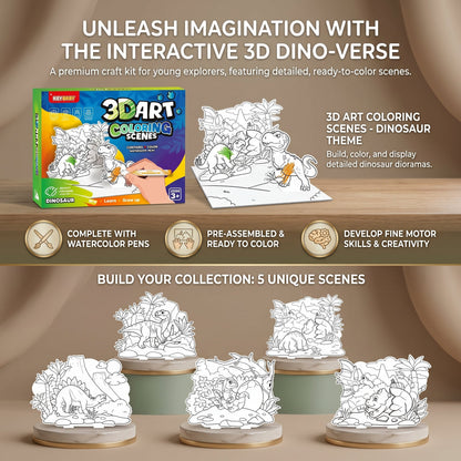 3D Pop-Up Coloring Book for Kids with Watercolour Pens