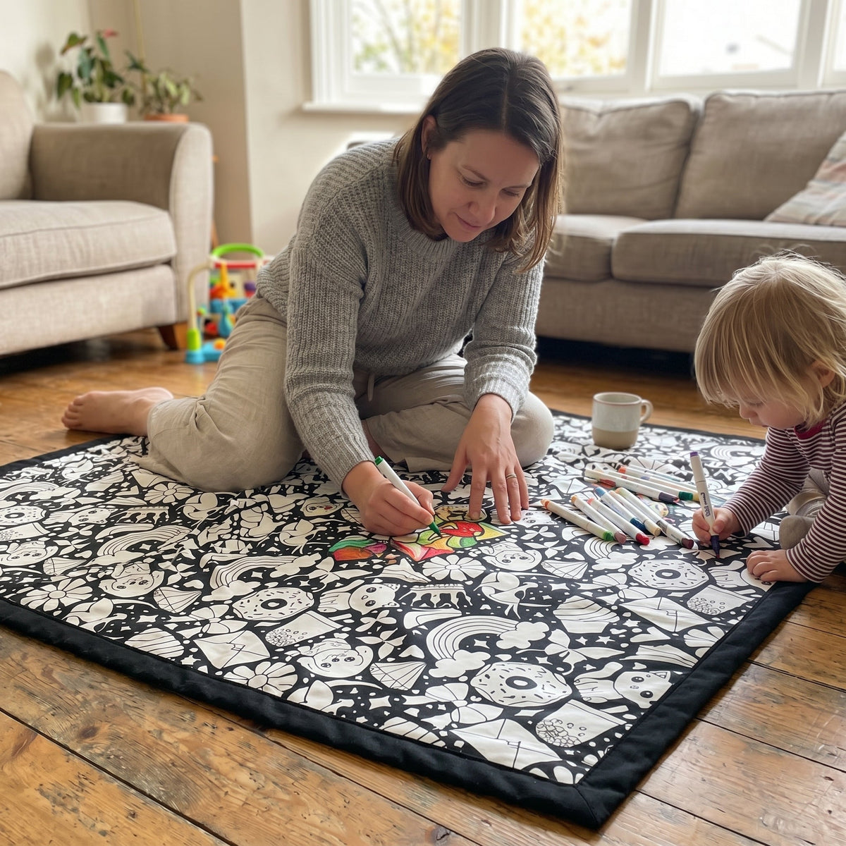 DIY Coloring Blanket with Fabric Markers