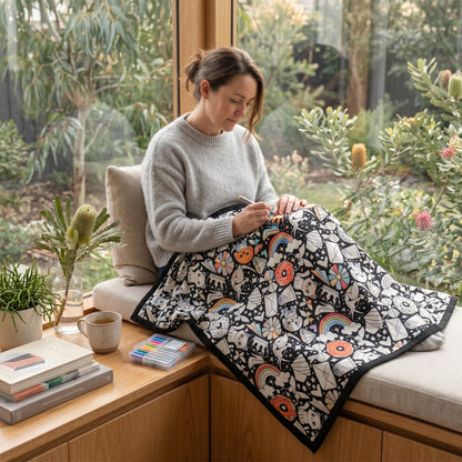 DIY Coloring Blanket with Fabric Markers