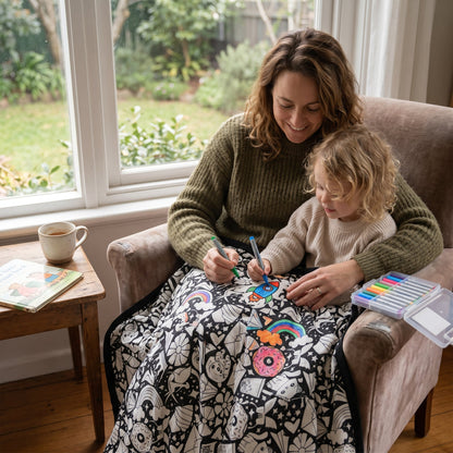 DIY Coloring Blanket with Fabric Markers