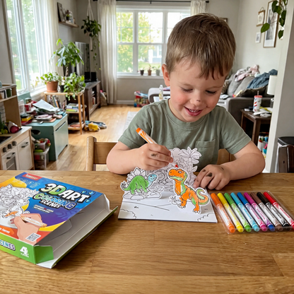 3D Pop-Up Coloring Book for Kids with Watercolour Pens