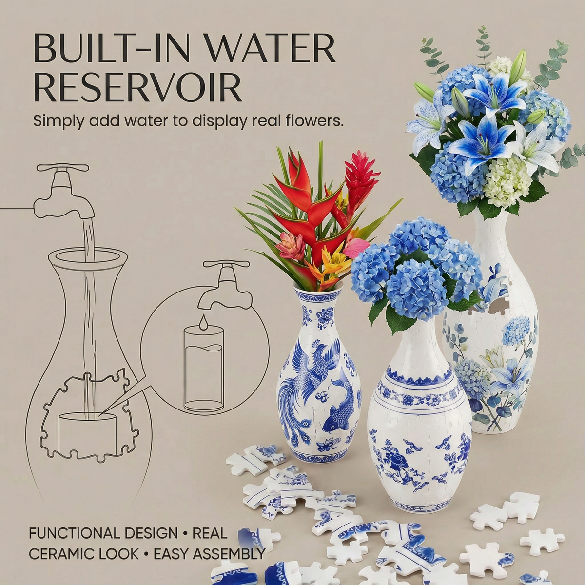 DIY Puzzle Flower Vase