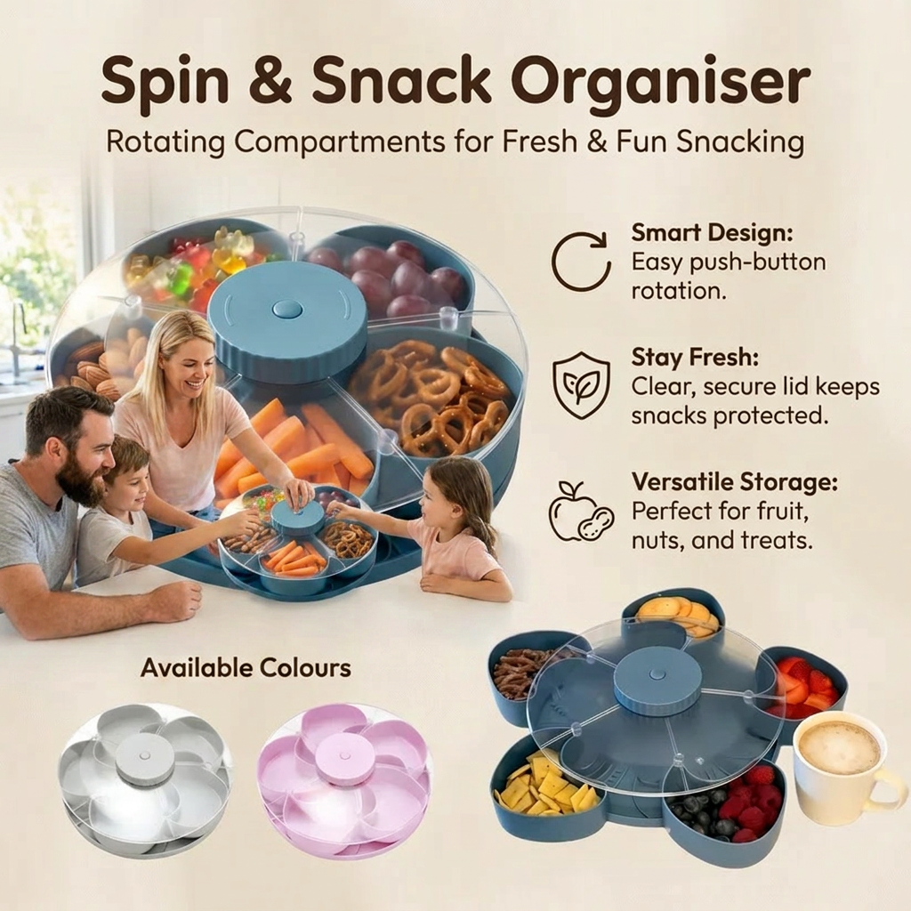 Rotating Serving Tray for Snacks