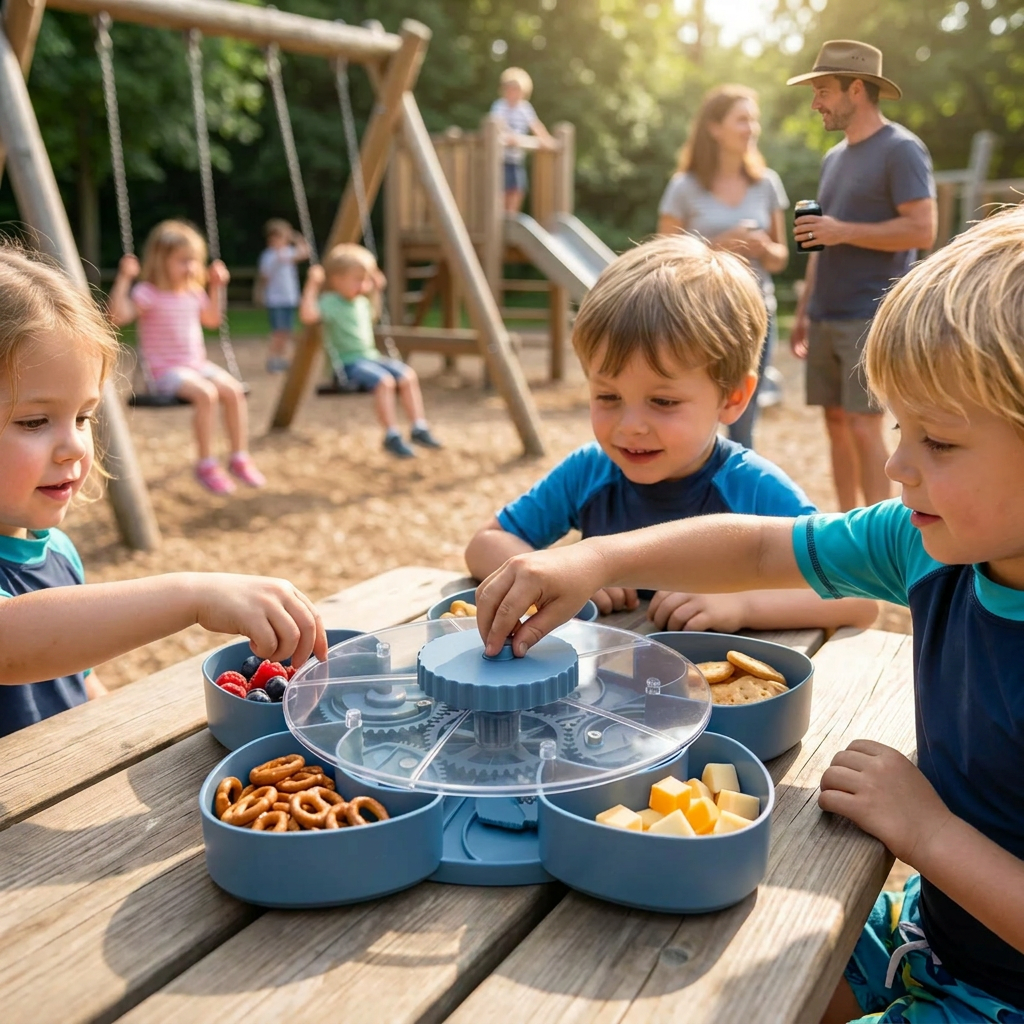 Rotating Serving Tray for Snacks