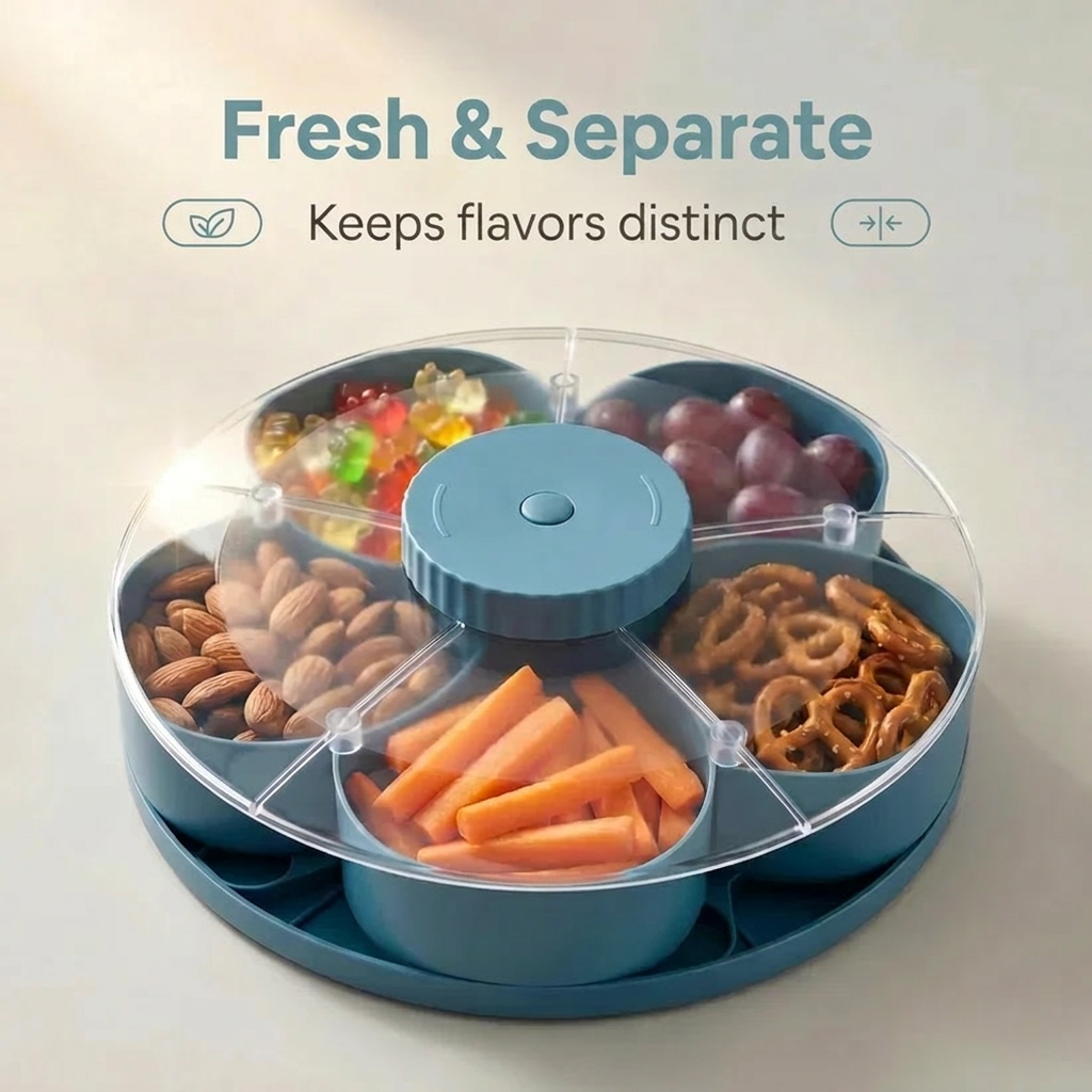 Rotating Serving Tray for Snacks