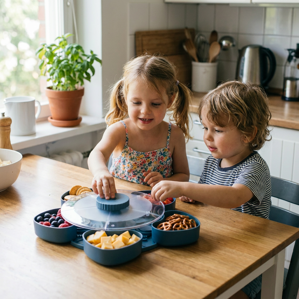 Rotating Serving Tray for Snacks