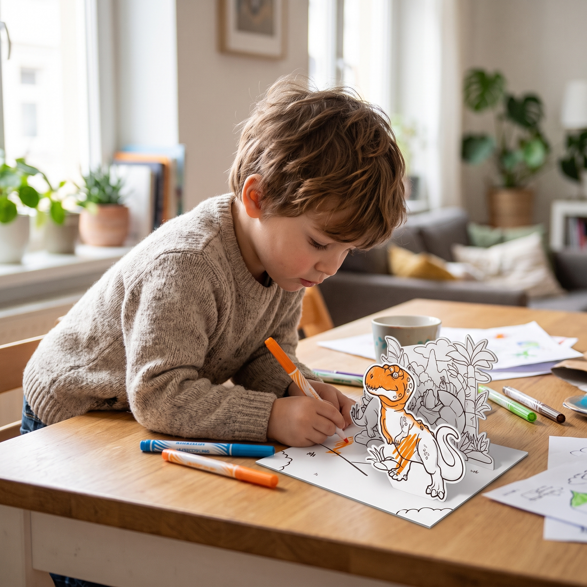 3D Pop-Up Coloring Book for Kids with Watercolour Pens