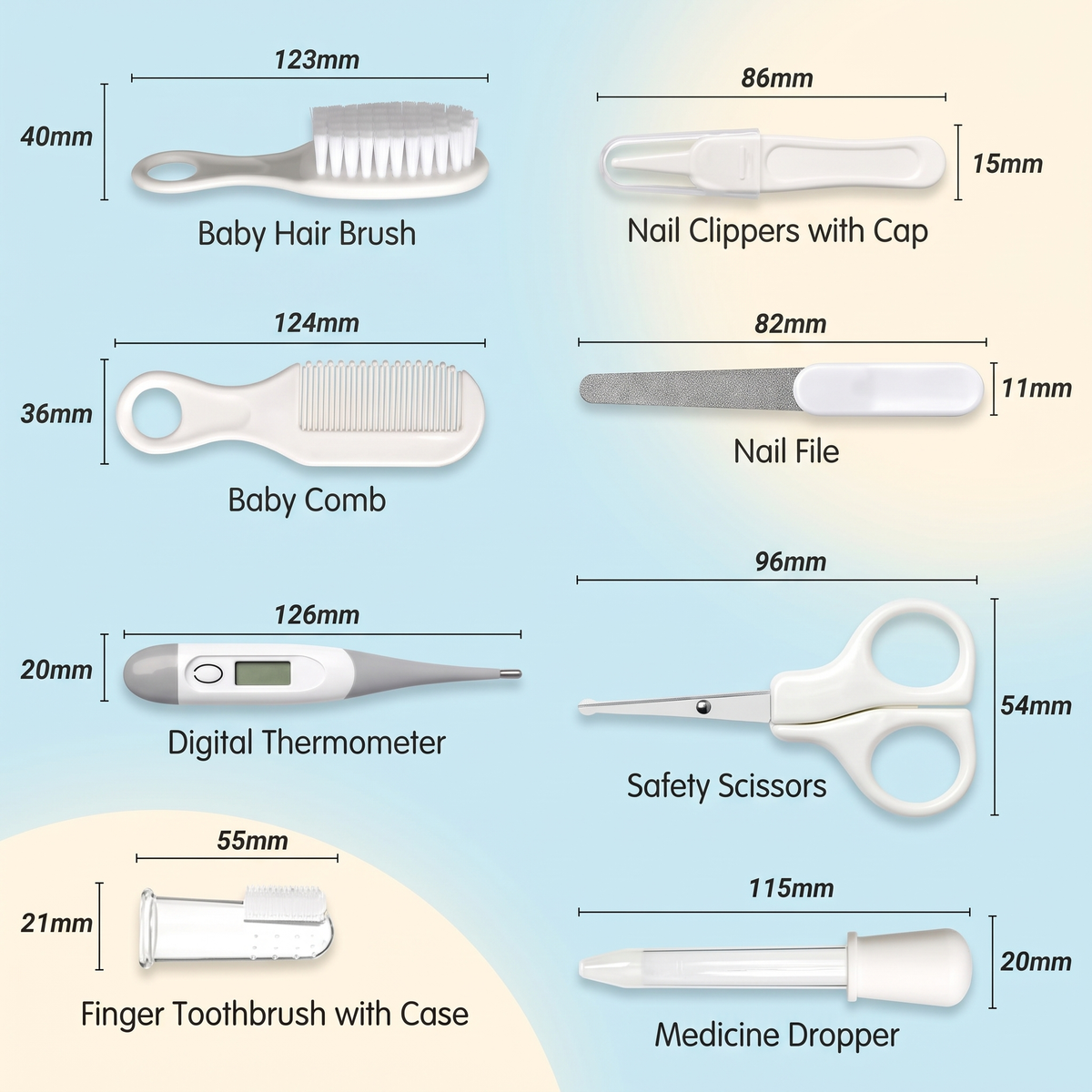 8-Piece Baby Healthcare & Grooming Kit with Storage Case