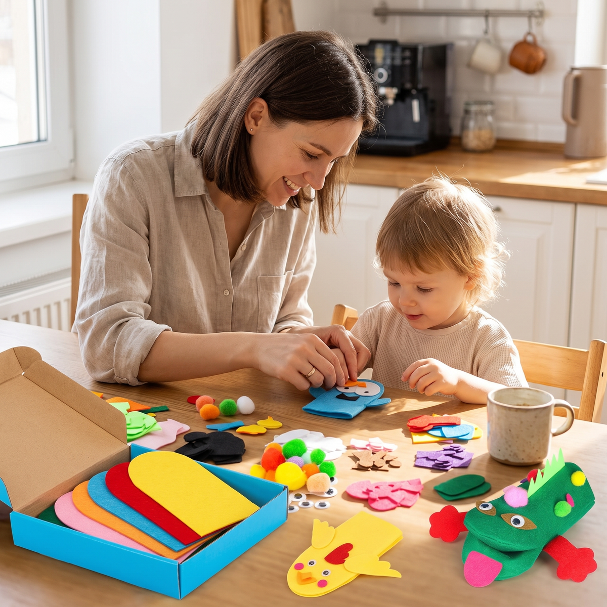 DIY Animal Hand Puppet Making Kit for Kids (6 Puppet Bases)