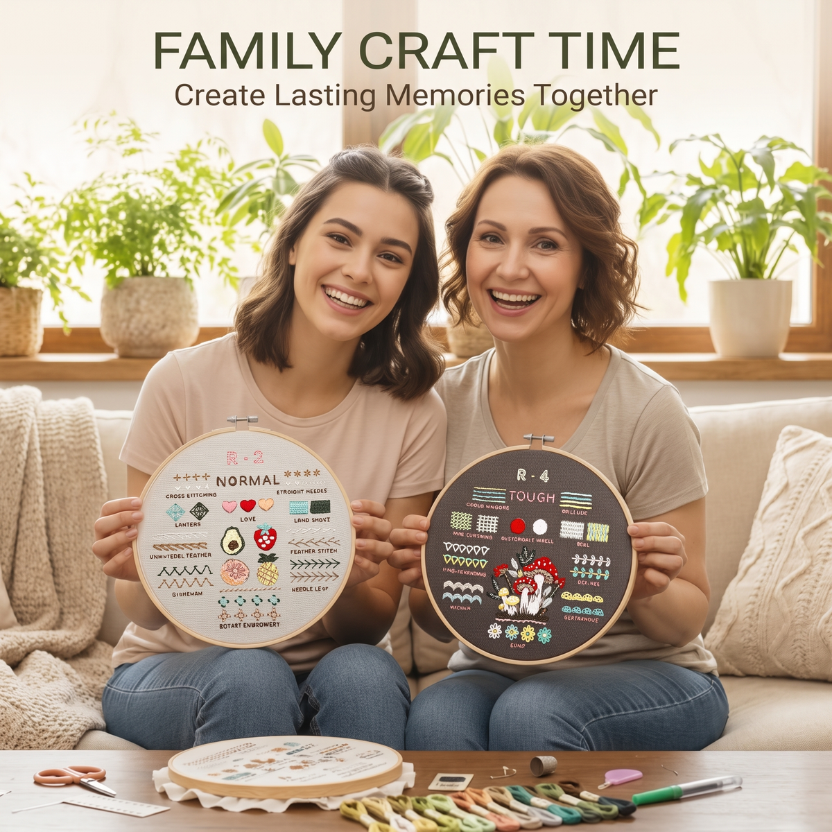 Beginner Embroidery Kit with 4 Stitch Practice Stages