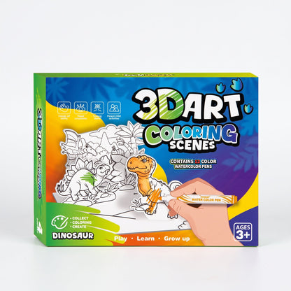 3D Pop-Up Coloring Book for Kids with Watercolour Pens