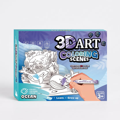 3D Pop-Up Coloring Book for Kids with Watercolour Pens