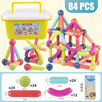 Magnetic Building Sticks & Balls Set for Kids