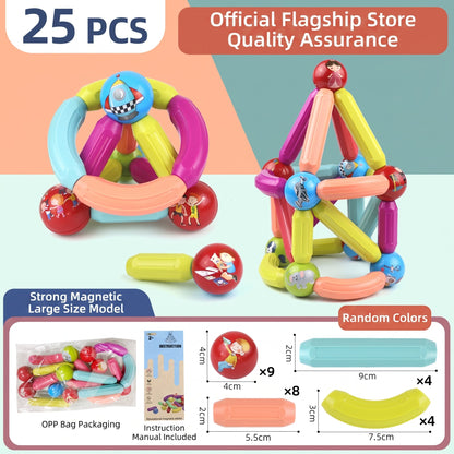 Magnetic Building Sticks & Balls Set for Kids