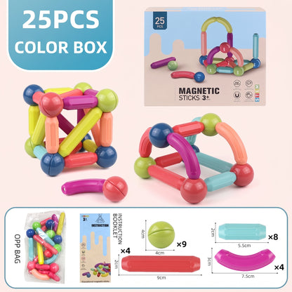 Magnetic Building Sticks & Balls Set for Kids