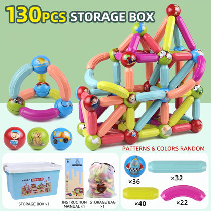 Magnetic Building Sticks & Balls Set for Kids