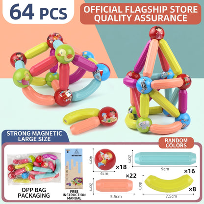 Magnetic Building Sticks & Balls Set for Kids