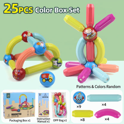 Magnetic Building Sticks & Balls Set for Kids