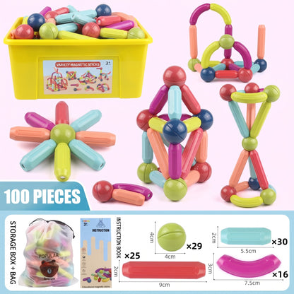 Magnetic Building Sticks & Balls Set for Kids